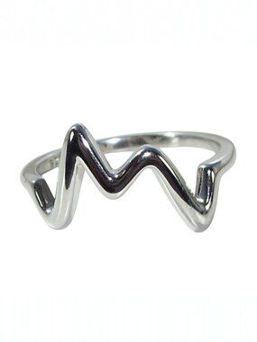 925 STERLING SILVER Heartbeat EKG Ring Nurse Doctor